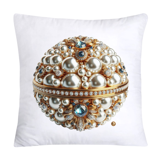 Beautiful Gold, Pearl and Diamond Orb/Ball 18x18 Pillow Covers-5716