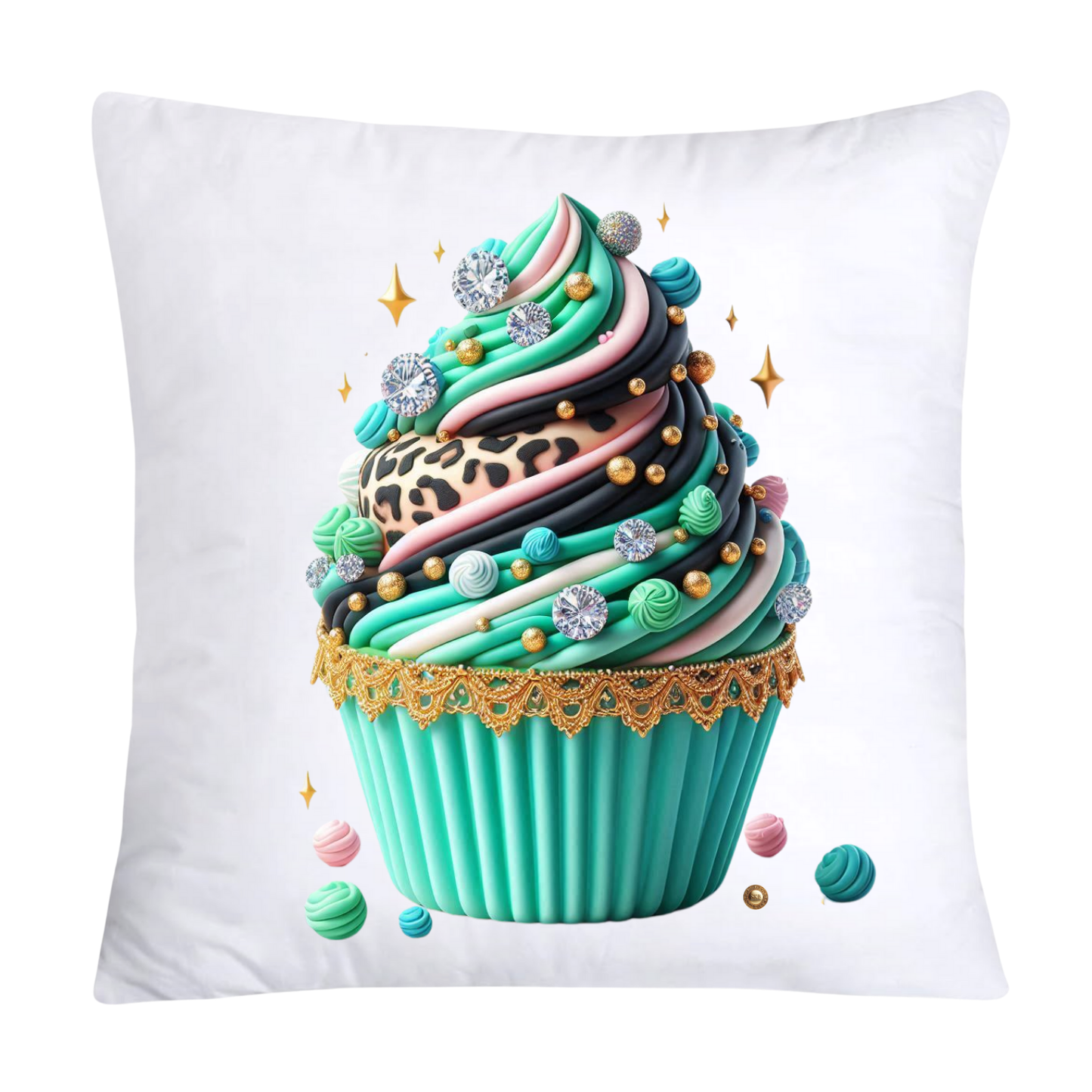 Wild Animal Print Cupcake Throw Pillow Covers 18X18-3713
