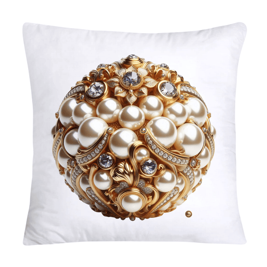 Beautiful Gold, Pearl and Diamond Orb/Ball 18x18 Pillow Covers-5734