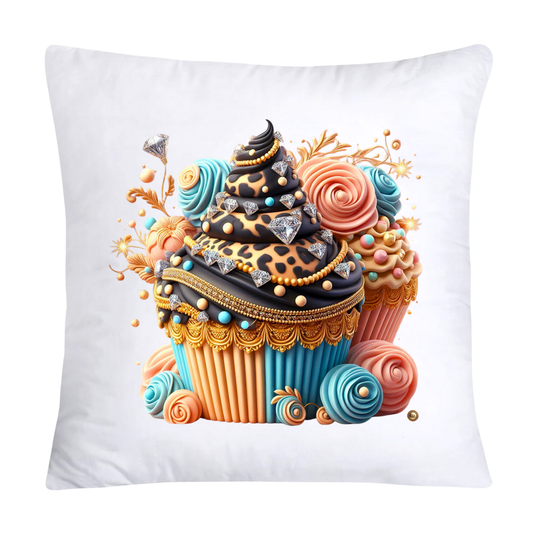 Wild Animal Print Cupcake Throw Pillow Covers 18X18-3717