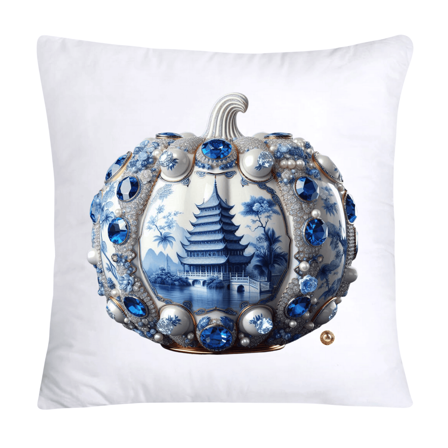 Blue Willow Sparkling Pumpkin 18x18 Pillow Covers-5311