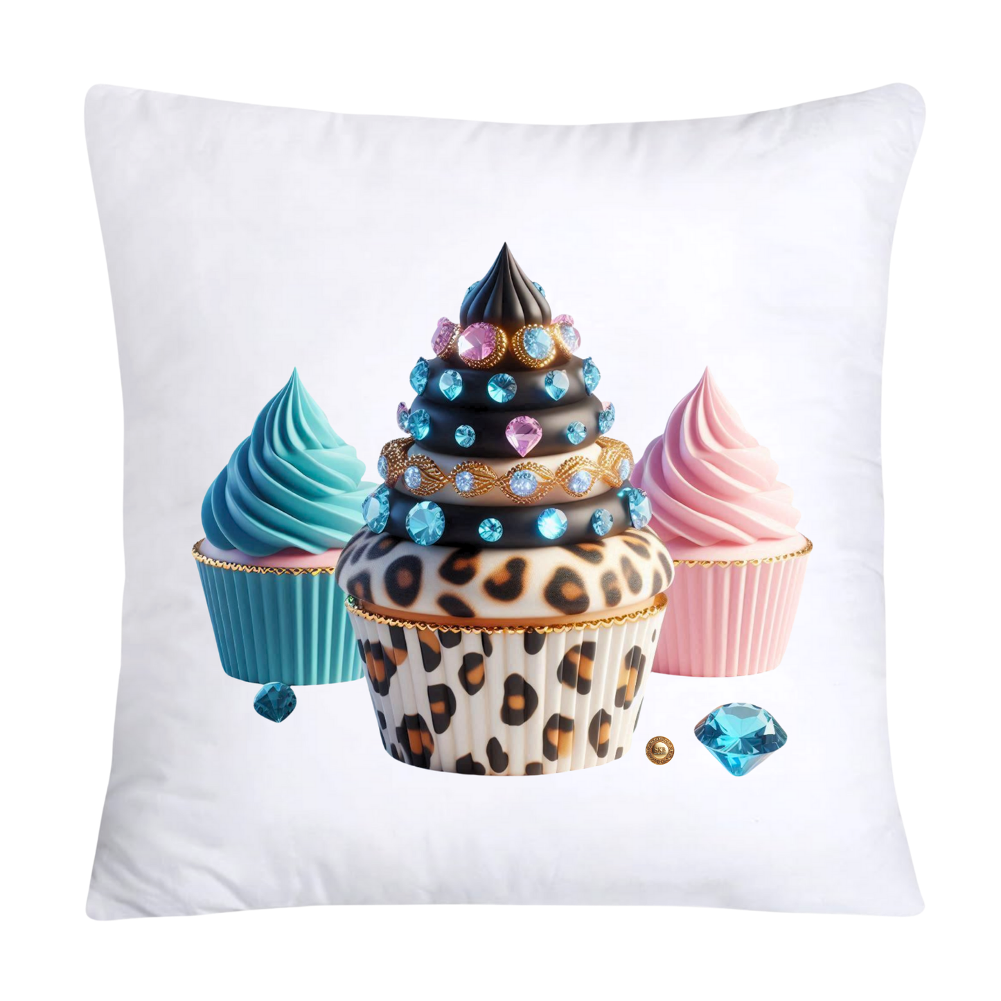 Wild Animal Print Cupcake Throw Pillow Covers 18x18-3703