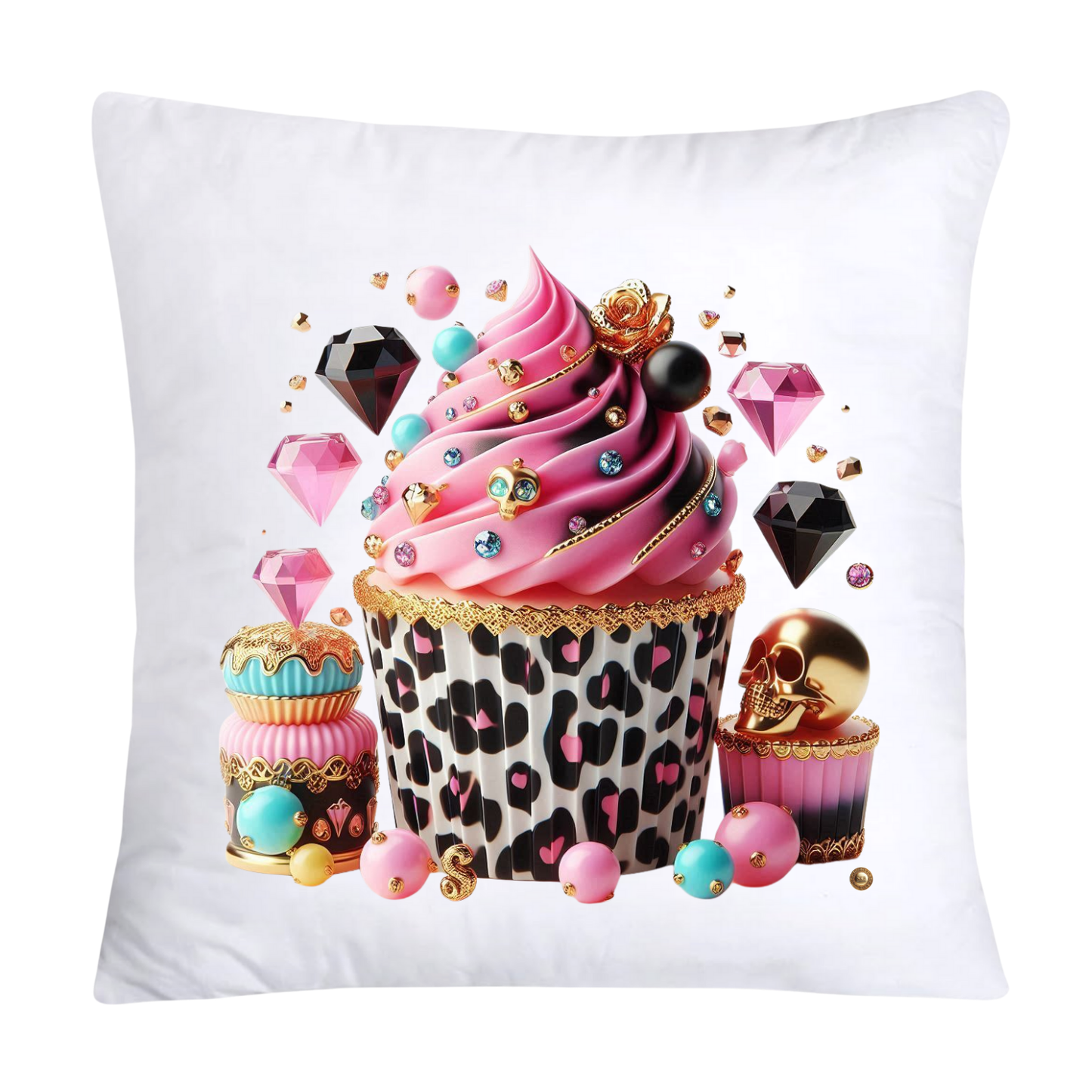 Wild Animal Print Cupcake Throw Pillow Covers 18X18-3745