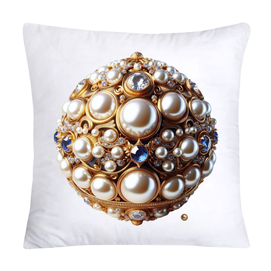 Beautiful Gold, Pearl and Diamond Orb/Ball 18x18 Pillow Covers-5736