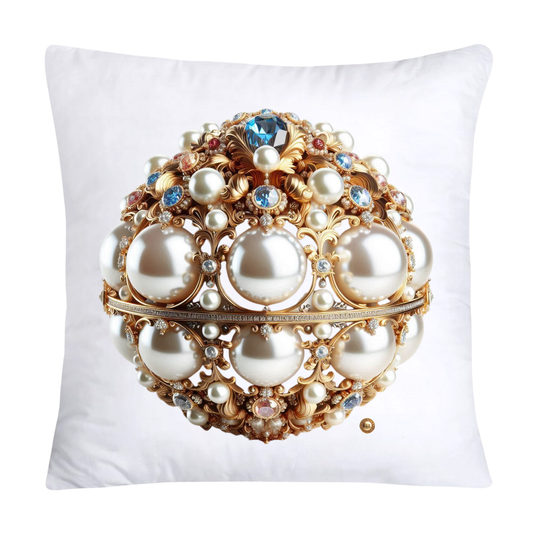 Beautiful Gold, Pearl and Diamond Orb/Ball 18x18 Pillow Covers-5724