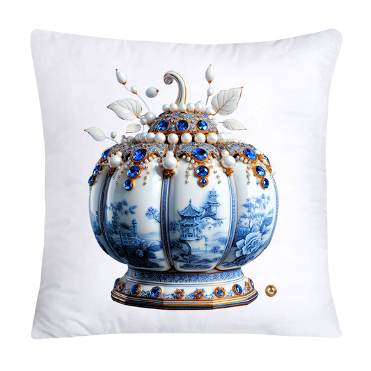 Blue Willow Sparkling Pumpkin 18x18 Pillow Covers-5307