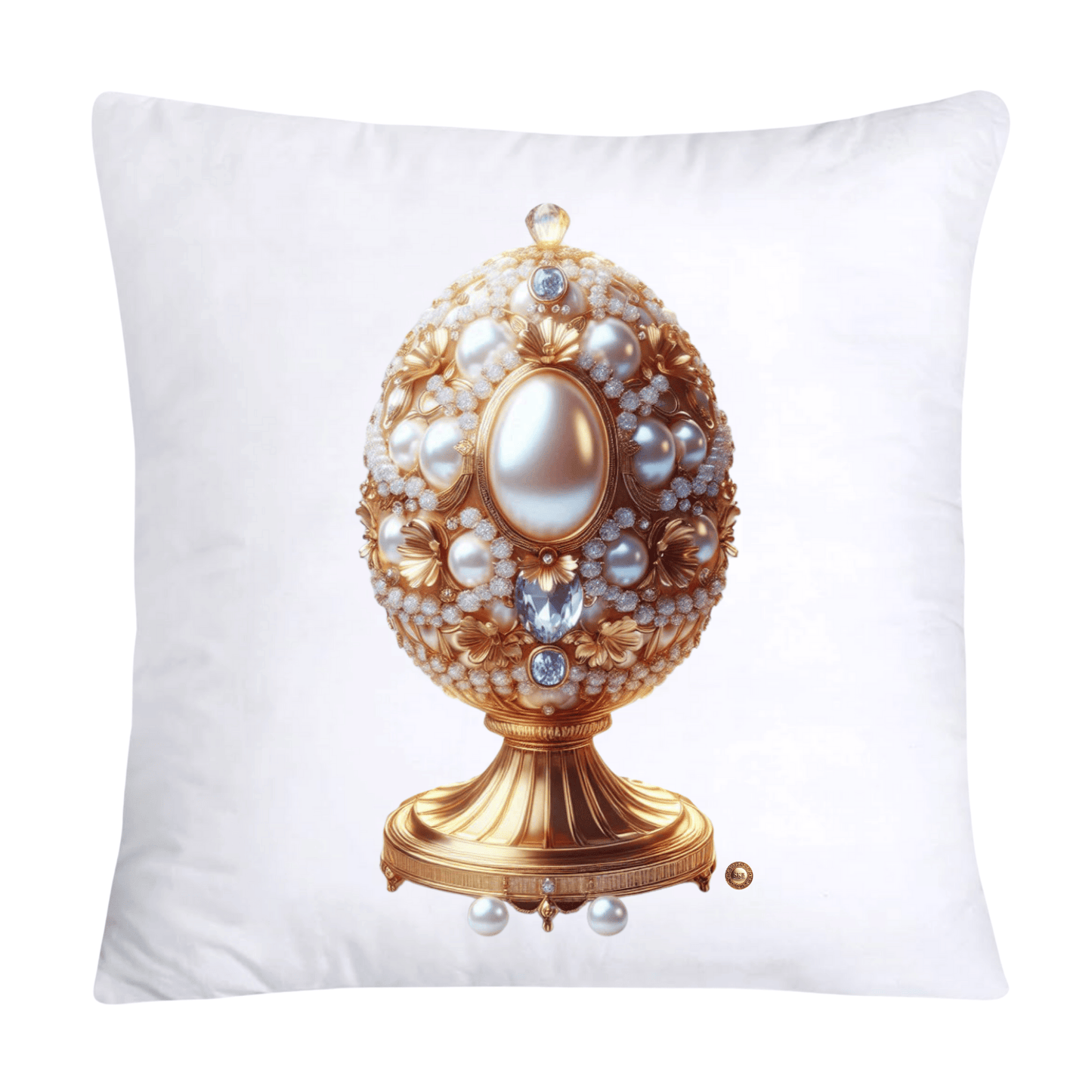 Stunning Gold and Pearls Inspired Faberge Egg Pillow Covers-4794