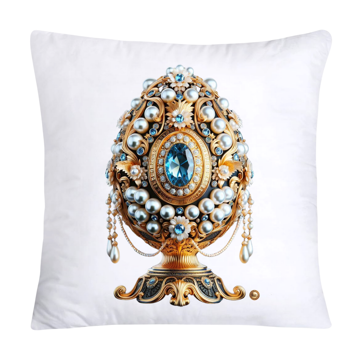 Stunning Gold and Pearls Inspired Faberge Egg Pillow Covers-4793