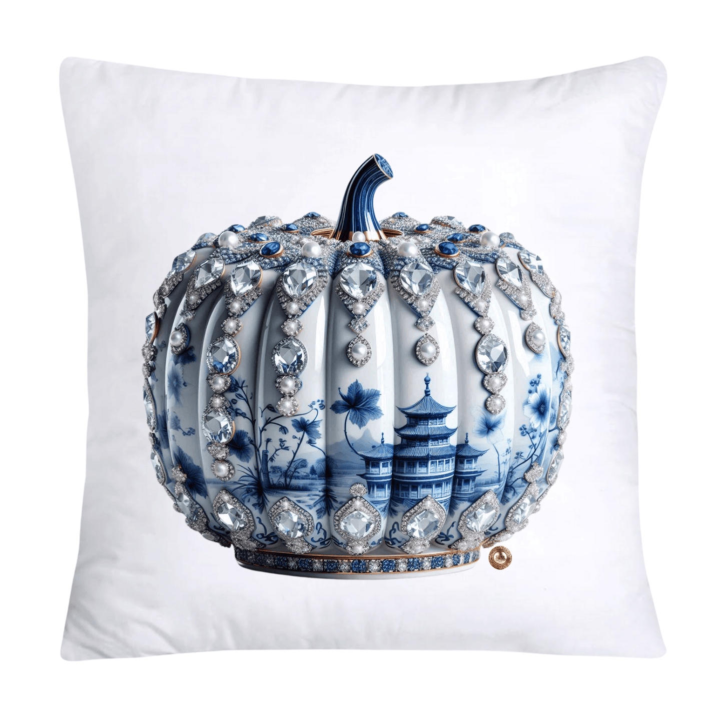 Blue Willow Sparkling Pumpkin 18x18 Pillow Covers-5316