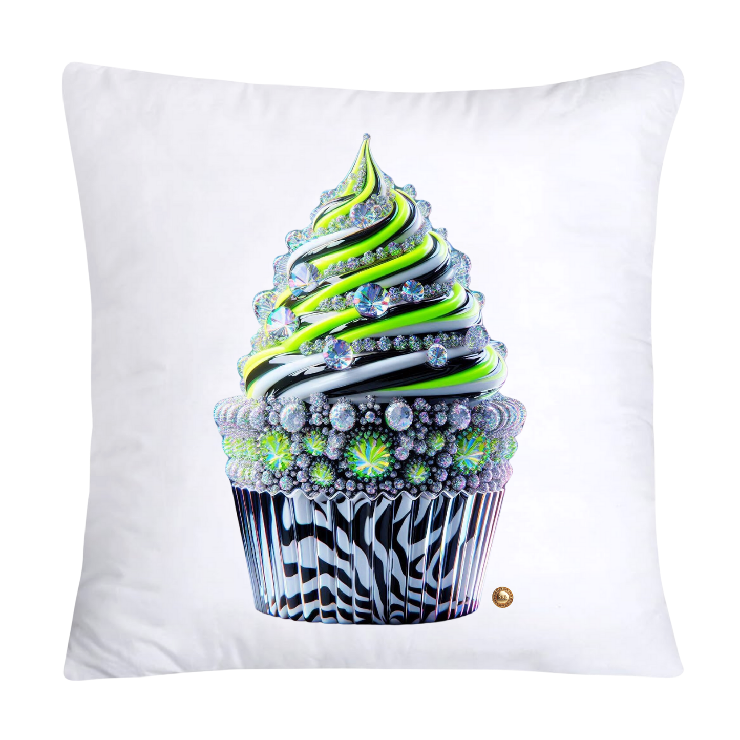 Cupcake Pillow Covers-Handblown Glass Inspired Art Images 18x18- 11146