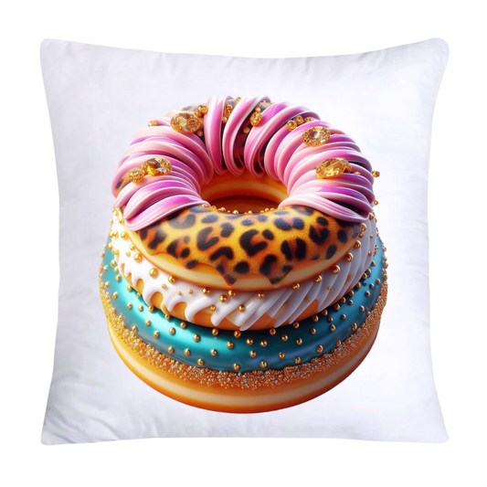 Wild Animal Print Donut Throw Pillow Covers 18x18-823