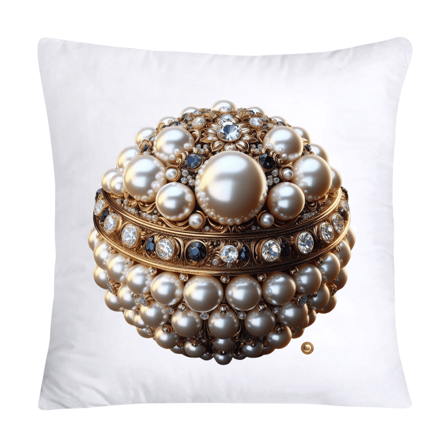 Beautiful Gold, Pearl and Diamond Orb/Ball 18x18 Pillow Covers-5733