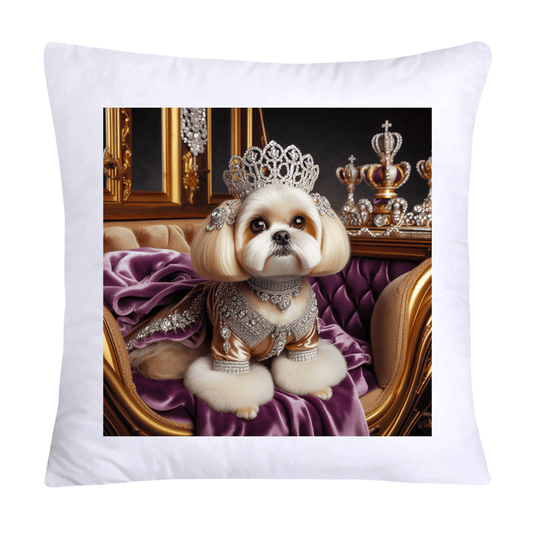 18x18 Royal Pet Portrait Pillow Covers-Shih Tzu at Versailles-1786