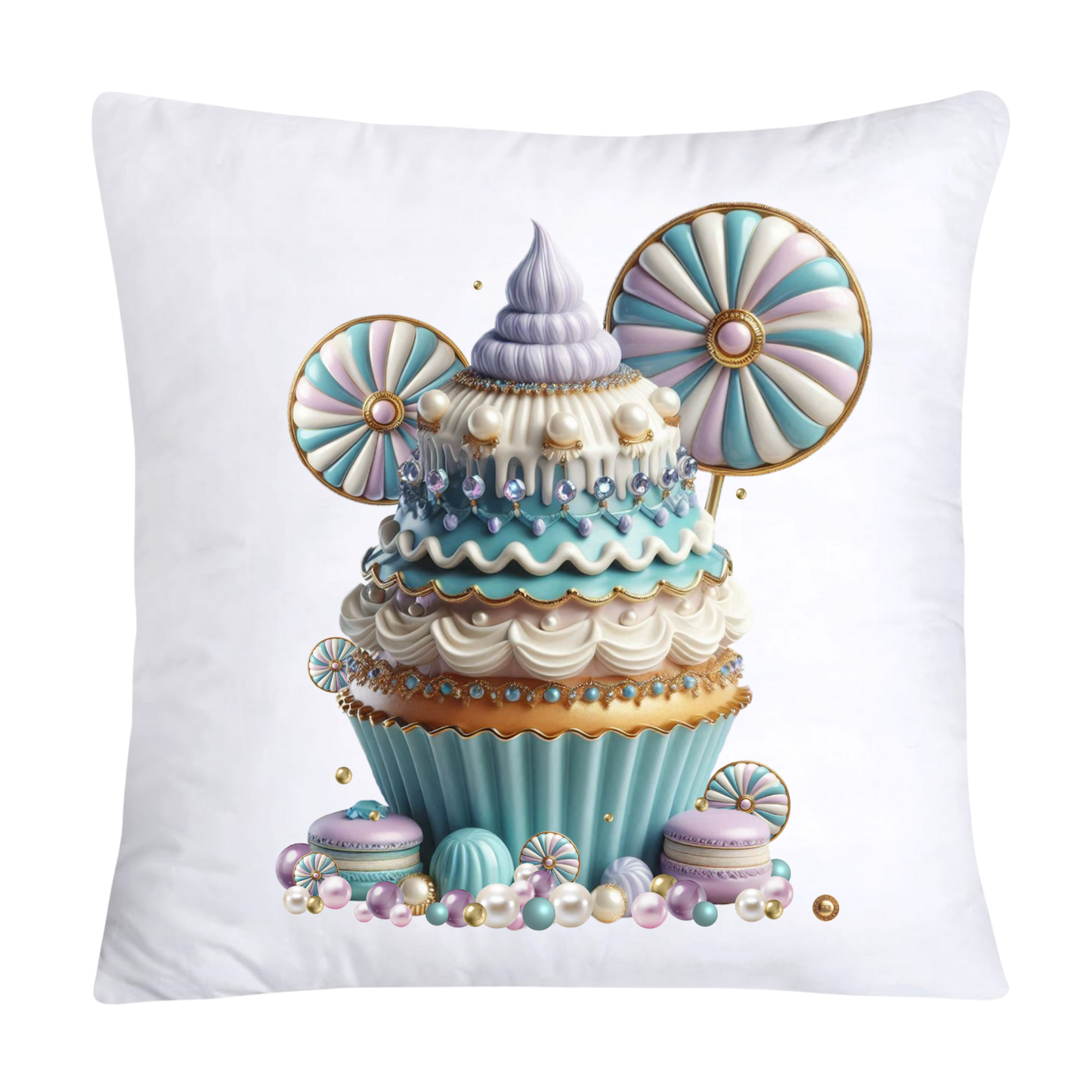 Pastel Cupcakes and Candy Pillow Covers 18x18-2549