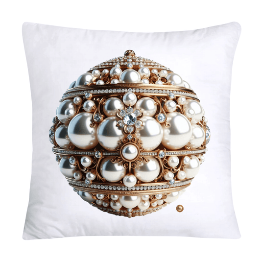 Beautiful Gold, Pearl and Diamond Orb/Ball 18x18 Pillow Covers-5723