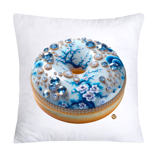 Whimsical Blue Willow Donut Throw Pillow Covers 18x18-2608