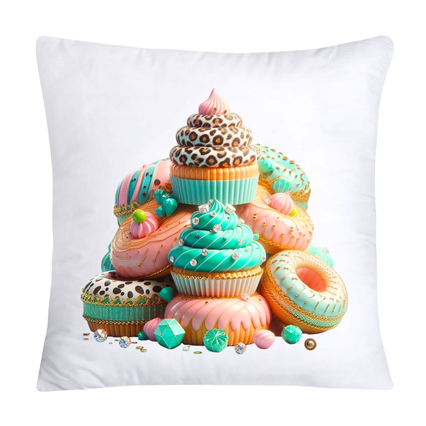 Wild Animal Print Cupcake Throw Pillow Covers 18X18-3723