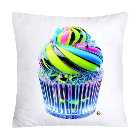 Cupcake Pillow Covers-Handblown Glass Inspired Art Images 18x18-1171