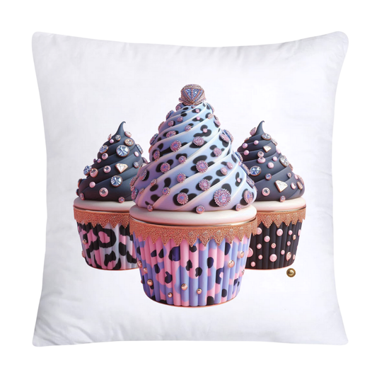 Wild Animal Print Cupcake Throw Pillow Covers 18X18-3752