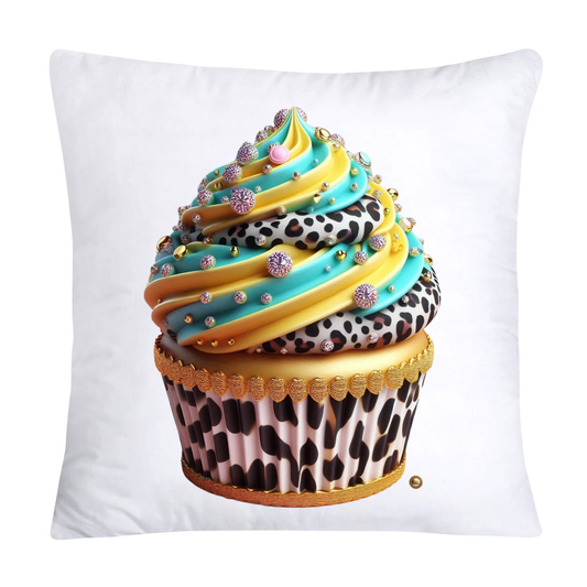 Wild Animal Print Cupcake Throw Pillow Covers 18X18-3728
