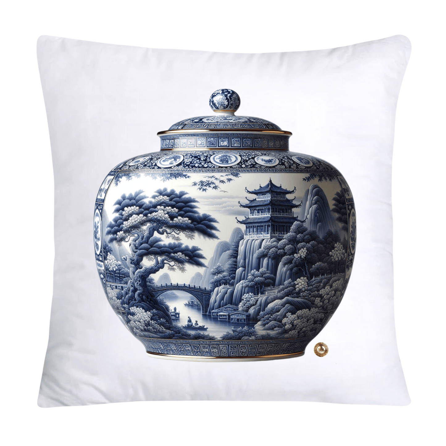 Blue and White Willow Ginger Jar 18x18 Pillow Covers-5252