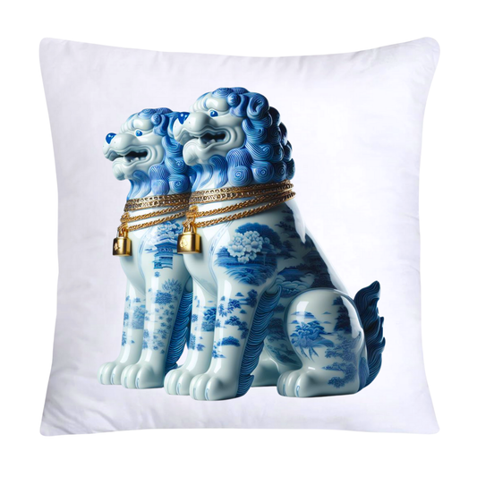 Classic Blue Willow Foo Dogs Pillow Covers-1798