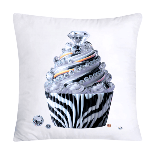 Cupcake Pillow Covers-Handblown Glass Inspired Art Images 18x18- 1121