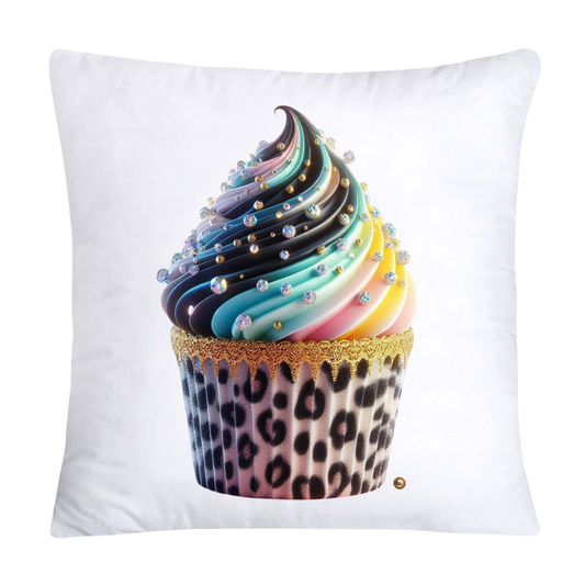 Wild Animal Print Cupcake Throw Pillow Covers 18X18-3732