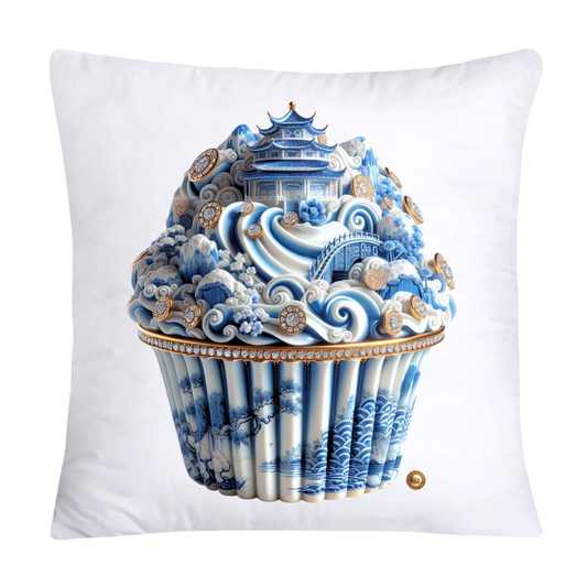 Blue Willow 18x18 Chinoiserie Cupcake Throw Pillow Covers-4964