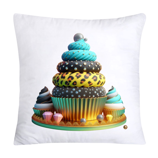 Wild Animal Print Cupcake Throw Pillow Covers 18X18-3758