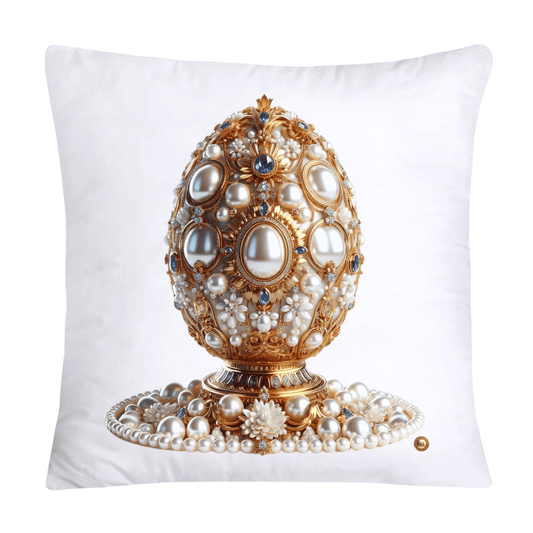 Stunning Gold and Pearls Inspired Faberge Egg Pillow Covers-4790