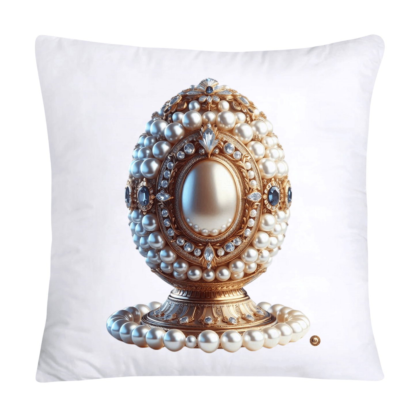 Stunning Gold and Pearls Inspired Faberge Egg Pillow Covers-4795