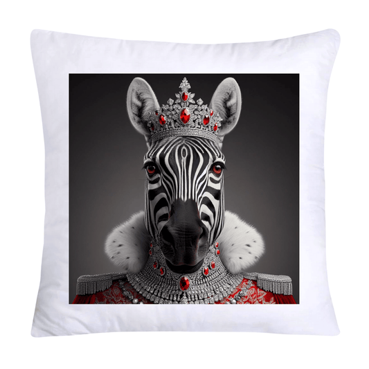 Royal Pet Portrait Throw Pillow Covers 18X18-Kings and Queens-Zebra-1788