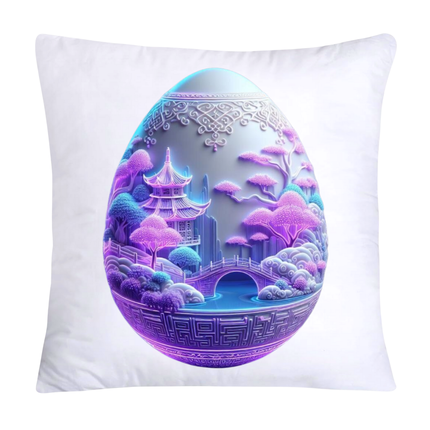 Purple Willow Egg Chinoiserie Throw Pillow Covers 18x18-1816