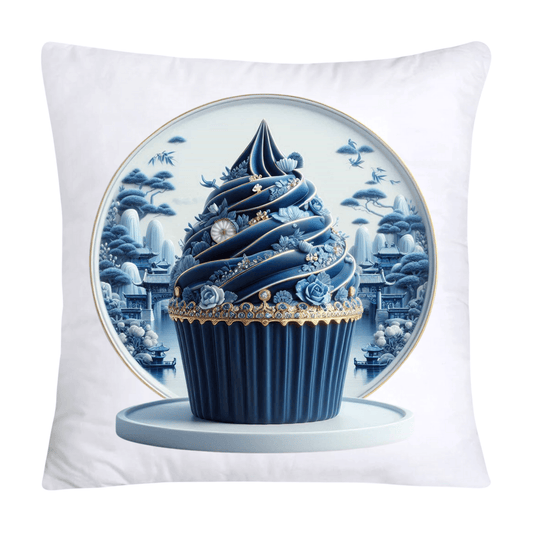 Blue Willow Chinoiserie Cupcake Throw Pillow Covers 18X18-46