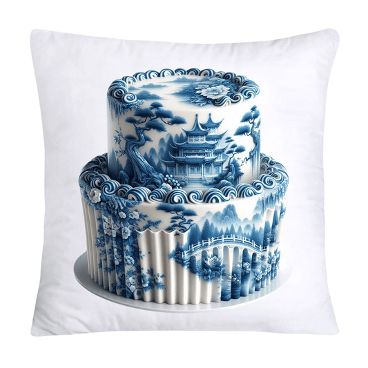 Blue Willow Sweet Cake 18x18 Pillow Covers-4891