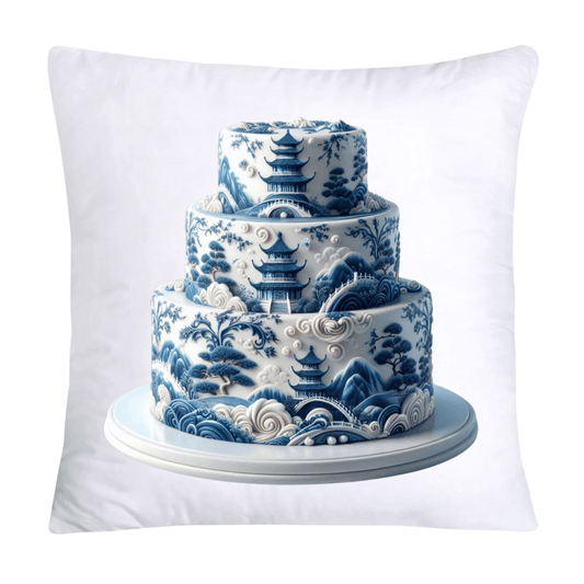 Blue Willow Sweet Cake 18x18 Pillow Covers-4871