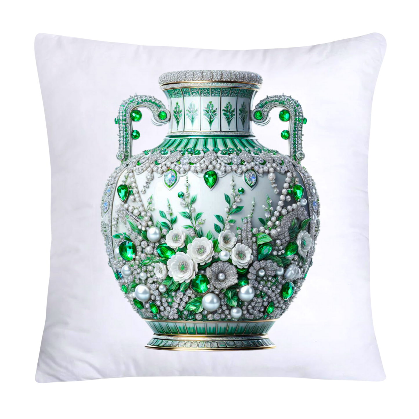 Green Willow Vase Classic Flare Throw Pillow Covers-5242