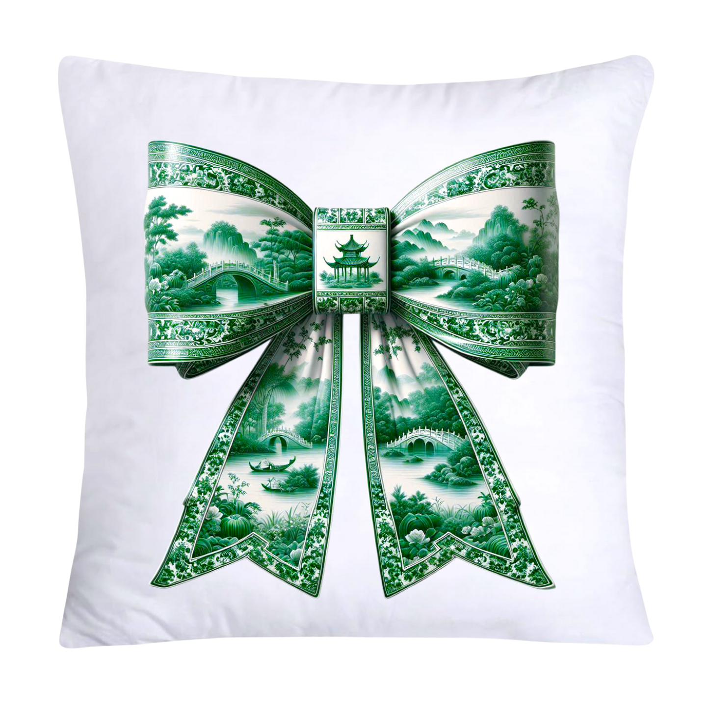 Green Willow Stunning Bow Throw Pillow Covers-6091