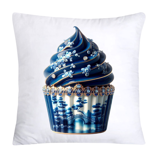 Blue Willow Chinoiserie Cupcake Throw Pillow Covers 18X18-60