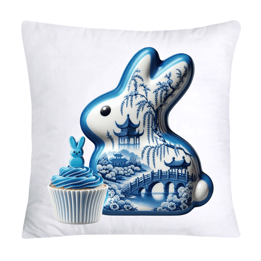 Blue Willow Easter Bunny/Peeps Pillow Covers-18x18-5350