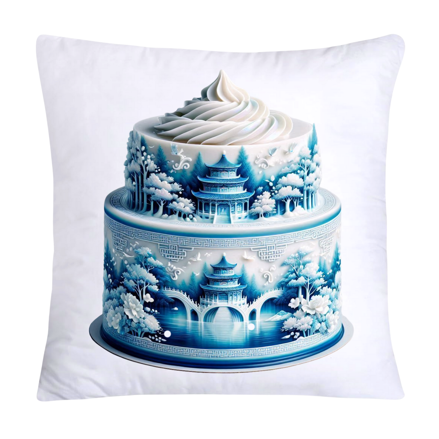 Blue Willow Sweet Cake 18x18 Pillow Covers-4911