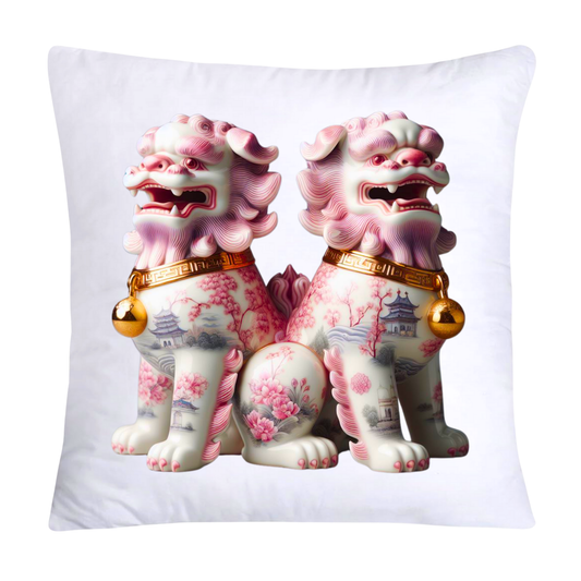 Pink Willow Classic Chinoiserie Foo Dogs 18x18 Pillow Covers-973