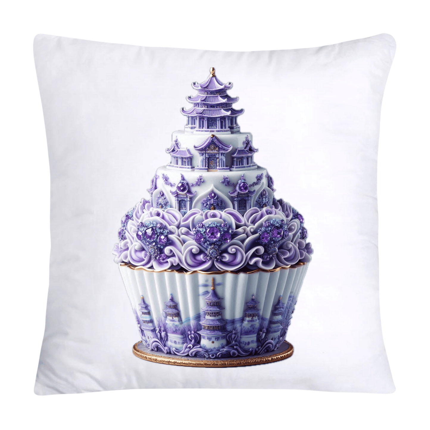 18x18 Purple Willow Whimsical Cupcake Pillow Covers-543