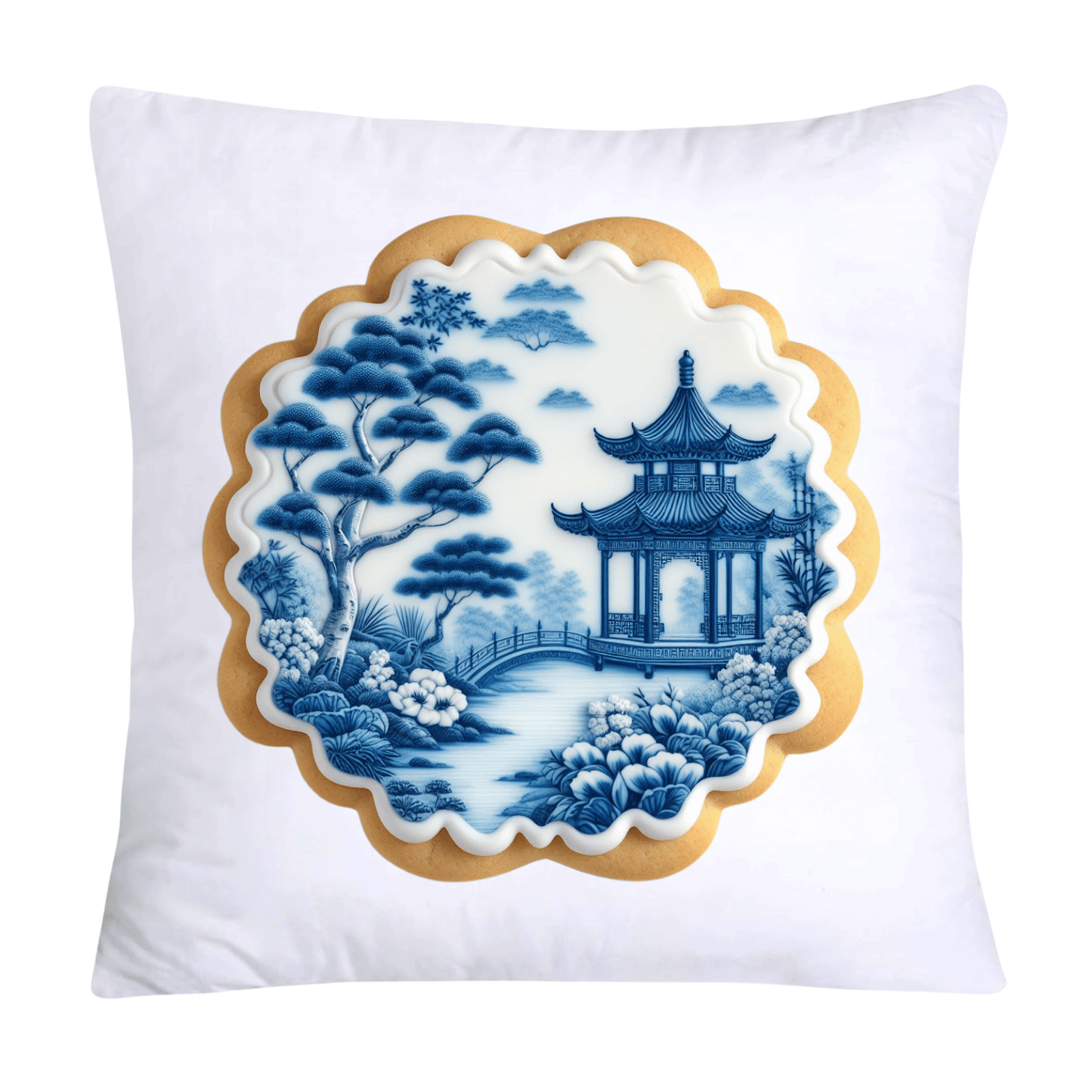 Blue Willow Sweet Sugar Cookie Pillow Covers 18x18-1016