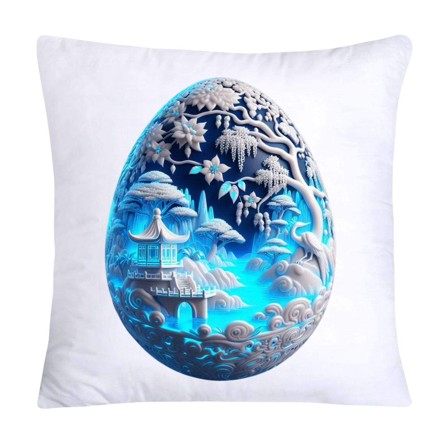 Blue Willow 18x18 Chinoiserie Egg Pillow Covers-984