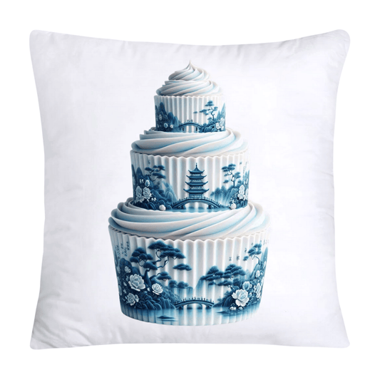 Blue Willow Chinoiserie Cupcake Throw Pillow Covers 18X18-220