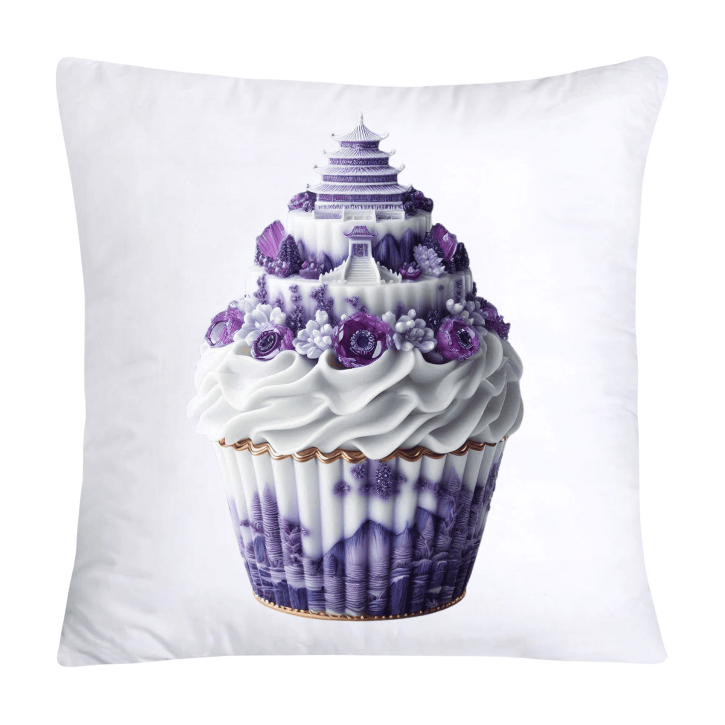 18x18 Purple Willow Whimsical Cupcake Pillow Covers-542