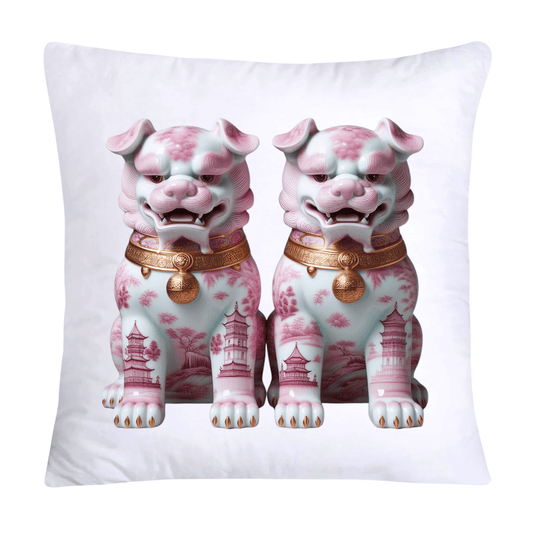 Pink Willow Classic Chinoiserie Foo Dogs 18x18 Pillow Covers-993