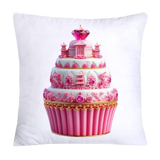 Pink Willow Chinoiserie Decorative Cupcake Throw Pillow Cover 18x18-2437
